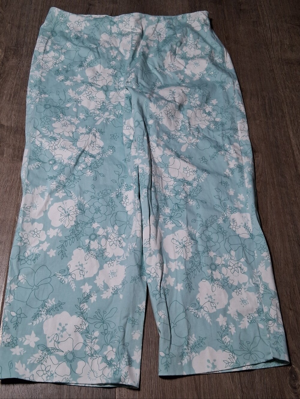Vintage 90s Pendleton Floral Crop Pants Size 16 Cottagecore High Waist Capris